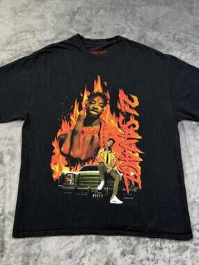 21 Savage Flame Graphic Streetwear T-Shirt